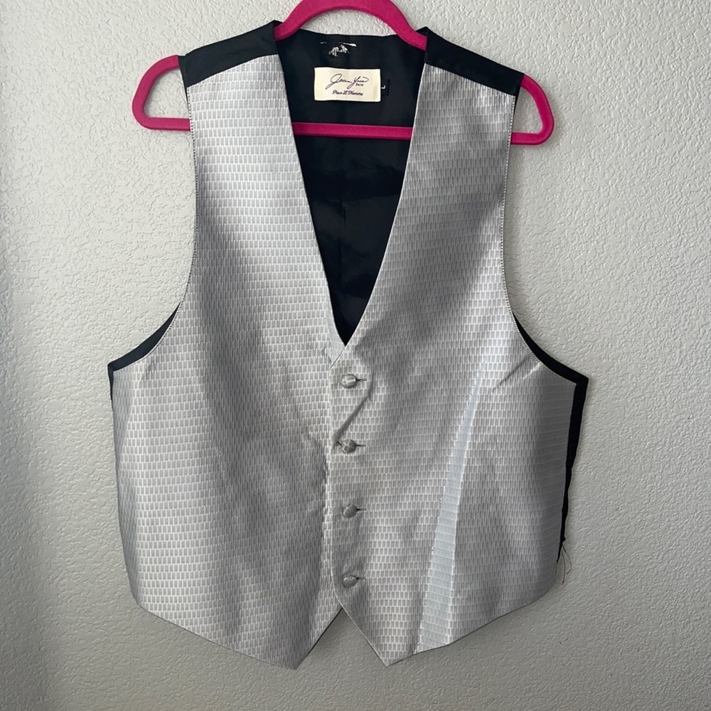 JEAN YAES PARIS Pour L' Homme Large Formal/wedding Vest Platinum/Gray